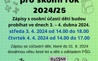Zápisy do 1. třídy pro šk. rok 2024/25